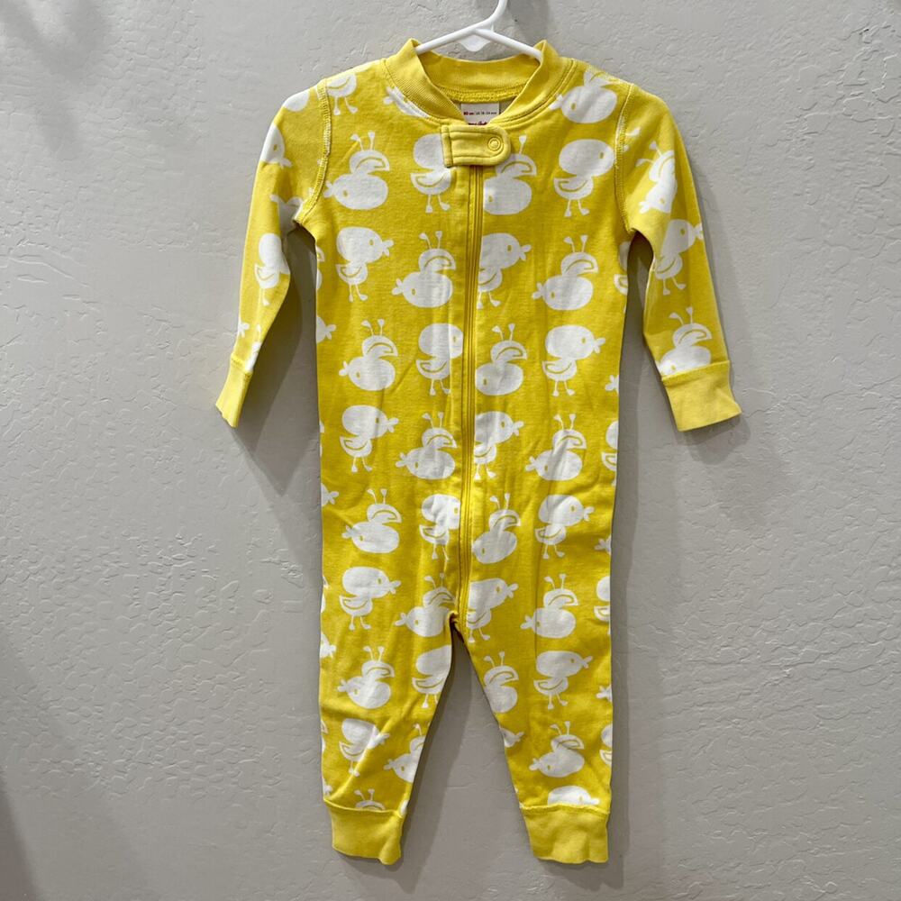 Hanna Andersson Yellow Baby Chick Zipper Sleeper Pajamas